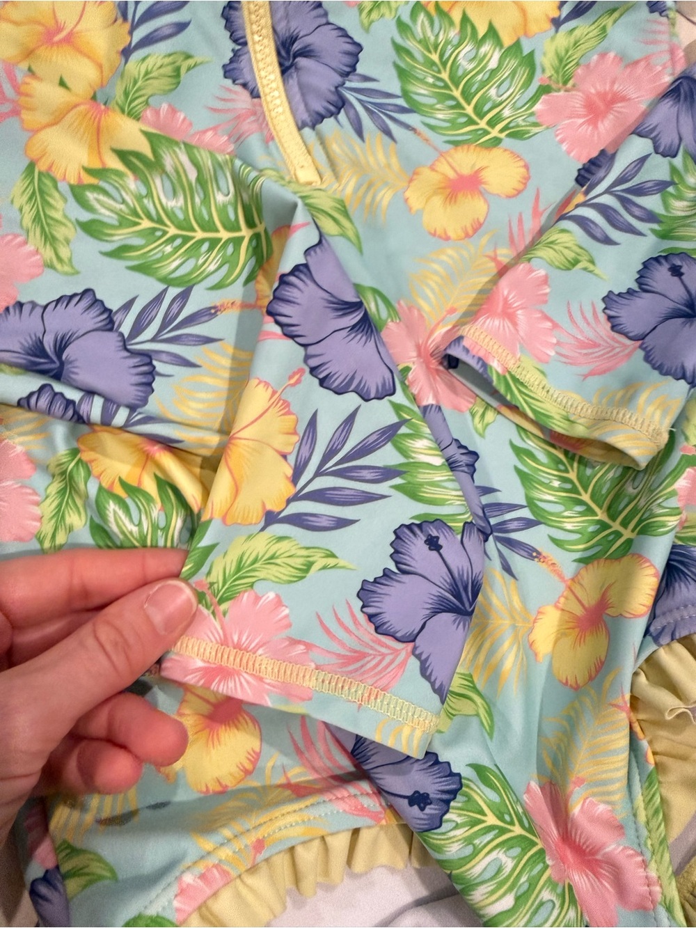 Ruffle Butts Floral Longsleeve Swimsuit - Picture 9 of 15